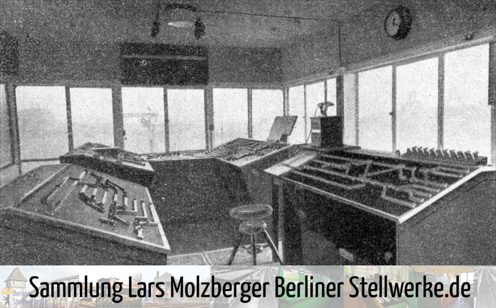 Tischstellwerk der VES im Rangierbahnhof Osterfeld-Süd mit elektrischen Fahrstraßenverschlüssen.