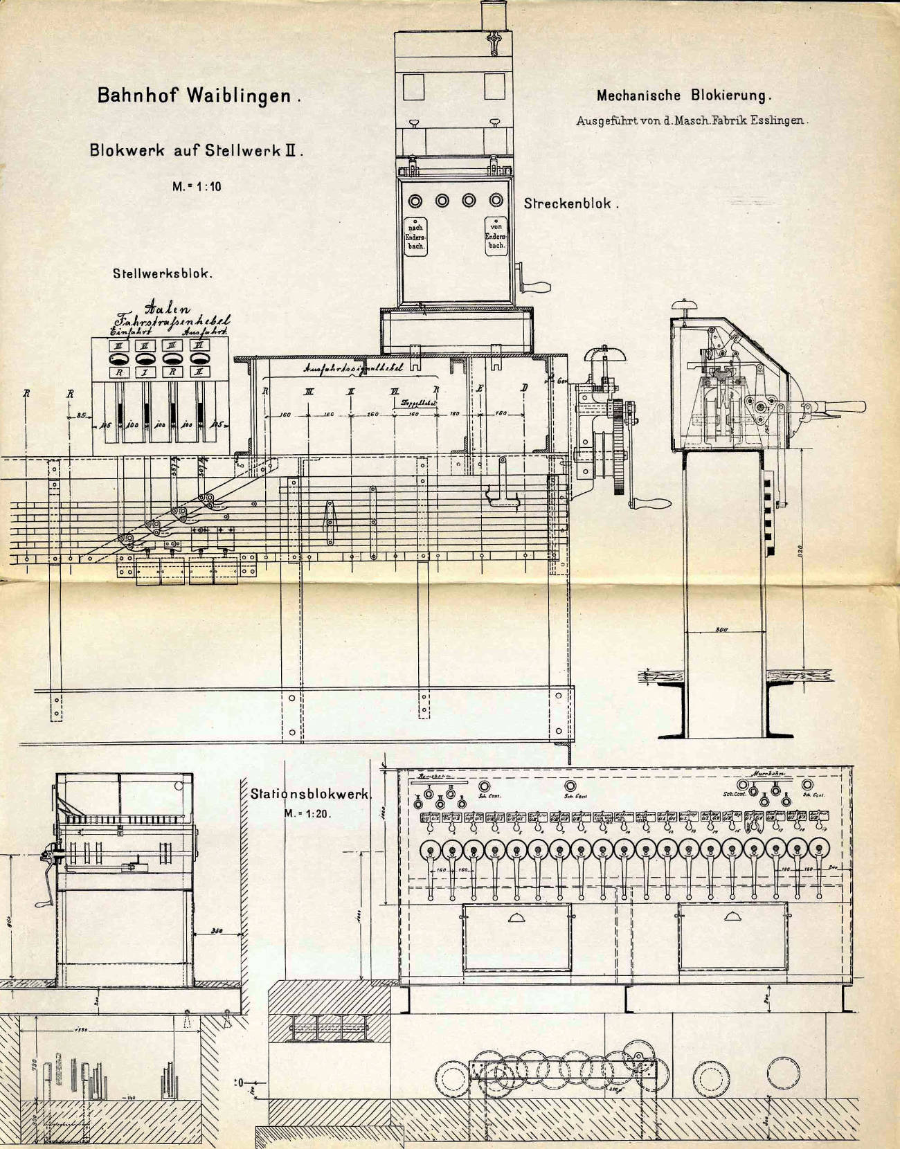 Der Fallenblock war eine Entwicklung der Maschinenfabrik Esslingen für die Königlich Württembergischen Staats-Eisenbahnen.