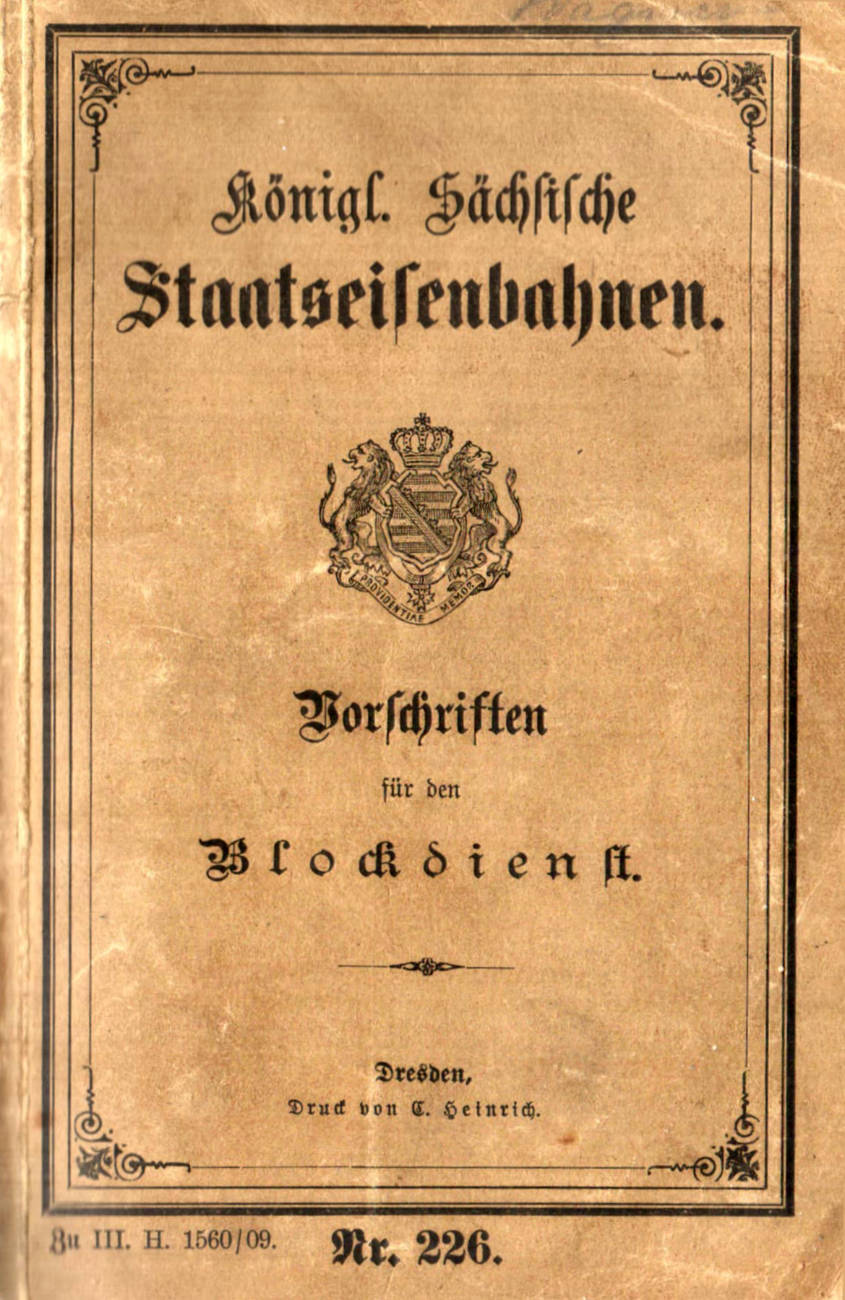 Vorschriften Blockdienst SStB Cover